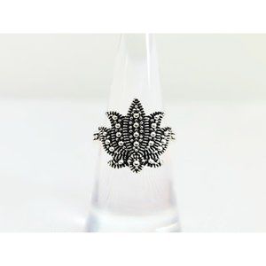 Vintage Silver Lotus Ring Size 6.5 Women's Jewelry